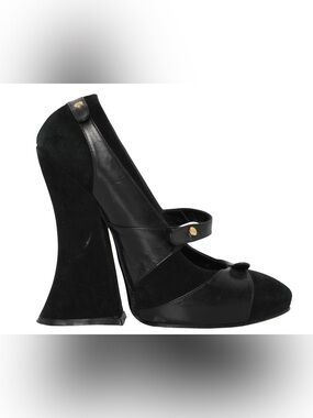Y2K Biba Suede Leather Chunky Platform High Heel 7.5 8
